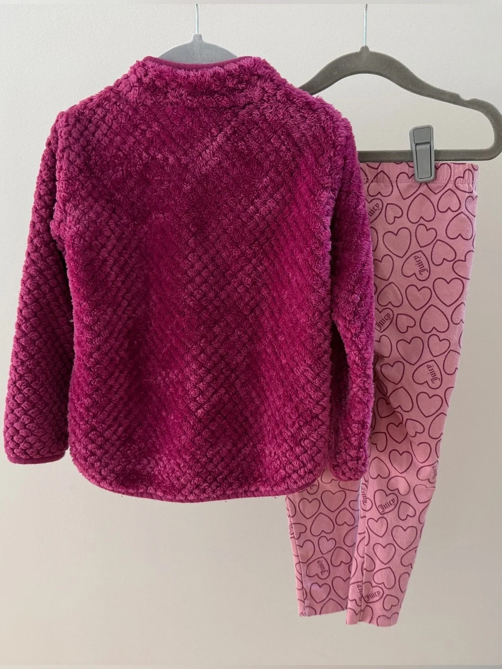 Juicy Couture Girls 4T Sherpa Fleece Quarter Zip Heart Leggings 2 Piece Set